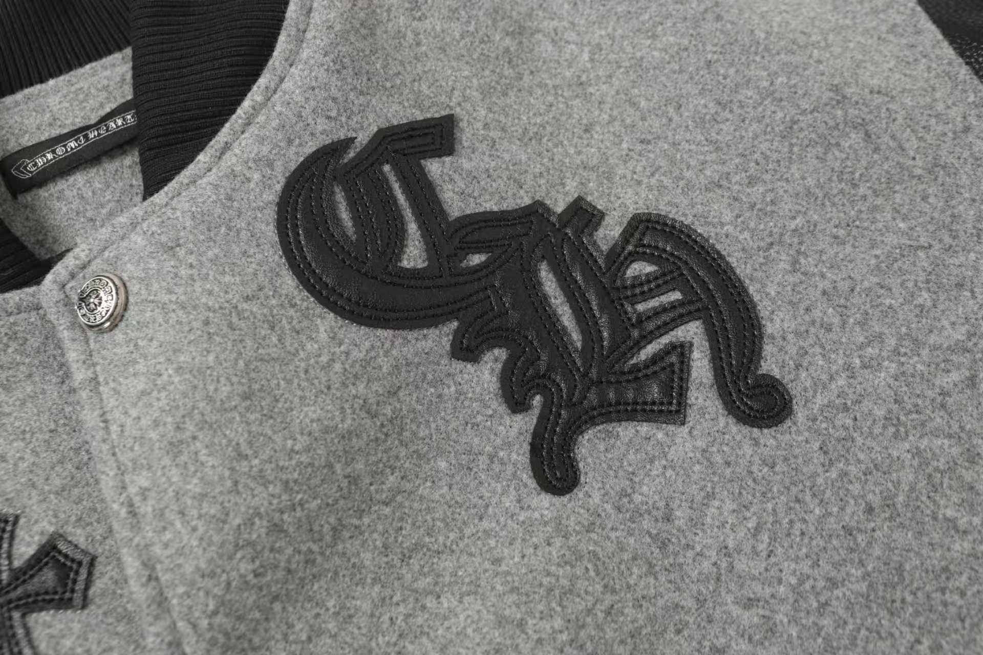 Multi Cross Varsity Jacket - Grey Black Street Jacket 2215