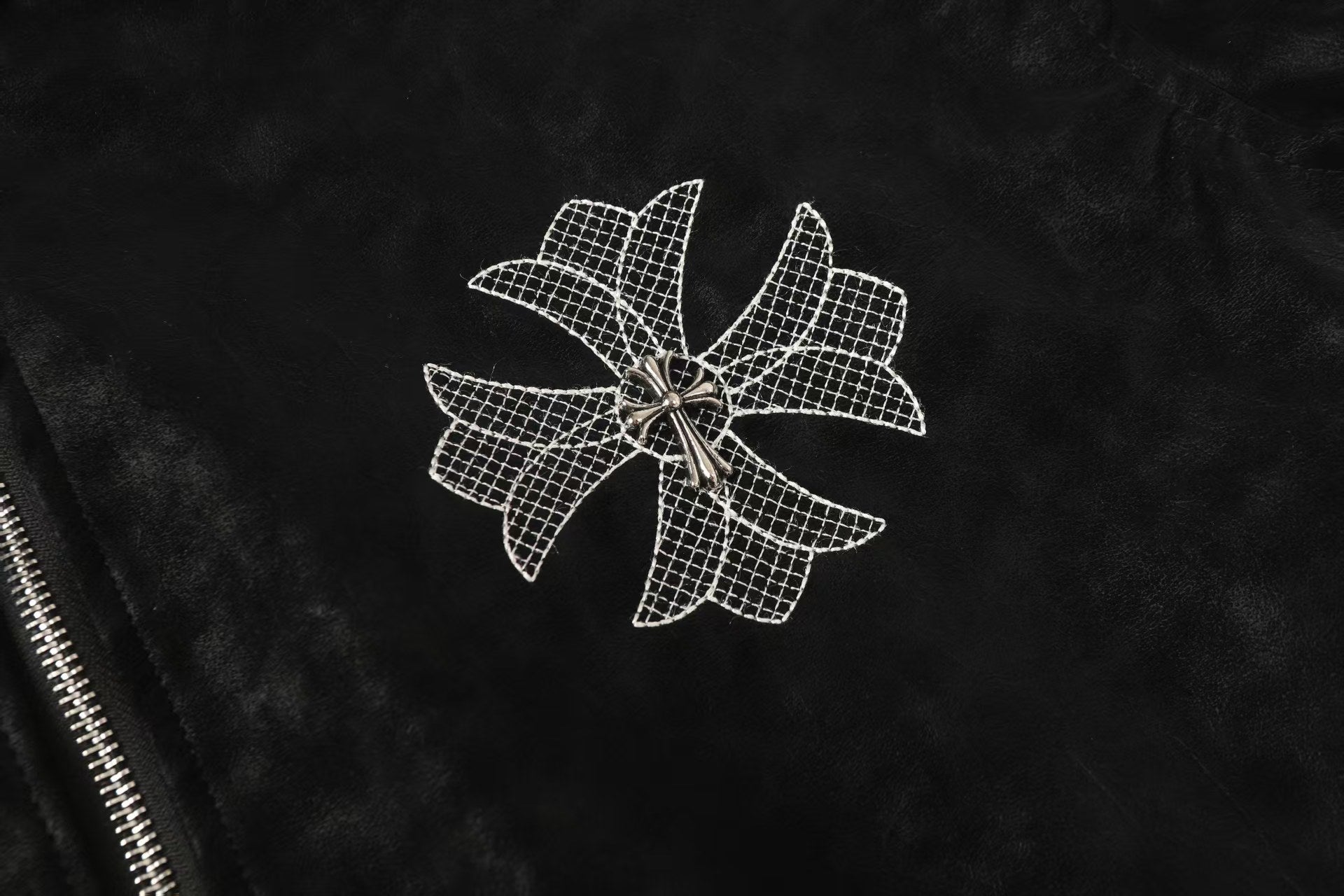 Horseshoe Cross Jacket - Black Street Embroidered Coat 8800